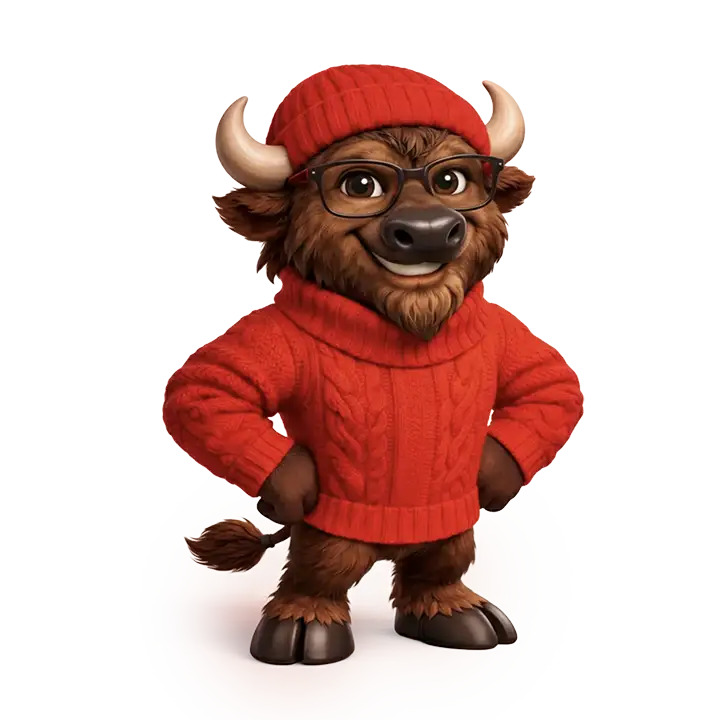 Żuberek z rękami na biodrach